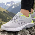 Men's Ultra-Lightweight Grey & Neon Green Athletic Sneakers
